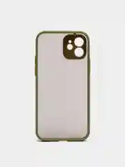 Лесной зеленый чехол iPhone 12 матовый, с цветными кнопками