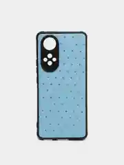 Небесно-голубой чехол Honor 50, Huawei Nova 9, Хонор 50, Хуавей Нова 9 силиконовый под кожу со стразами
