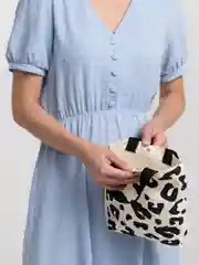 Белый мини сумка-шоппер из ткани, пляжная, подарок на Новый год