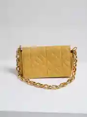 Горчичный женская сумка через плечо с цепью