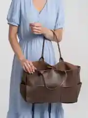 Коричневый женская сумка тоут, кожаная сумка большая