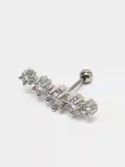 Тёмно-серый микросерьга ( пирсинг ) "Silver" со стержнем из нержавеющей стали