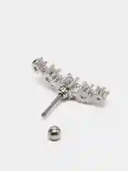 Тёмно-серый микросерьга ( пирсинг ) "Silver" со стержнем из нержавеющей стали