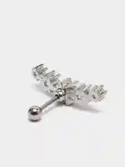 Тёмно-серый микросерьга ( пирсинг ) "Silver" со стержнем из нержавеющей стали