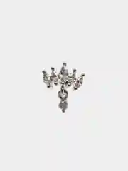 Серый меланж микросерьга ( пирсинг ) "Silver" со стержнем из нержавеющей стали