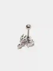 Серый меланж микросерьга ( пирсинг ) "Silver" со стержнем из нержавеющей стали