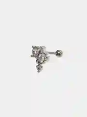 Серый меланж микросерьга ( пирсинг ) "Silver" со стержнем из нержавеющей стали