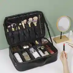 Розовый кейс визажиста для косметики, профессиональный бьюти кейс, чемодан визажиста, косметичка