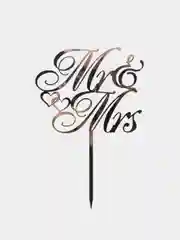 Серебряный топпер #Т7 "Mr&Mrs" для свадебного торта из зеркального акрила