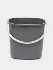 Серый ведро без крышки, пластиковое, хозяйственное, 6 л
