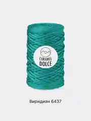 Тёмно-бирюзовый шнур Caramel Dolce плоский, 4 мм, 100 м, для вязания и макраме