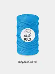 Лазурный шнур Caramel Dolce плоский, 4 мм, 100 м, для вязания и макраме
