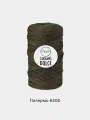 Приглушённый хаки шнур Caramel Dolce плоский, 4 мм, 100 м, для вязания и макраме
