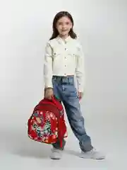 Алый рюкзак школьный, полуформовка