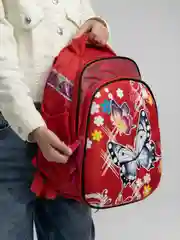 Алый рюкзак школьный, полуформовка