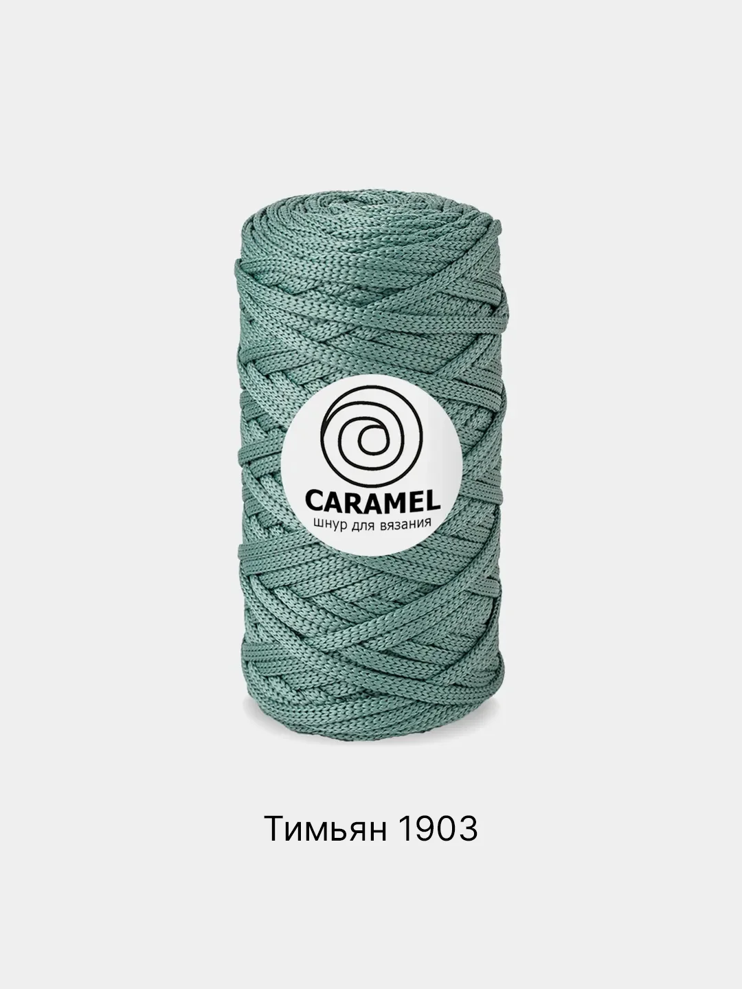 Мятный шнур Caramel плоский, полиэфирный, 5 мм для вязания и макраме часть 2