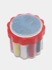 Синий набор для шитья: нитки, иголки, ножницы, сантиметровая лента