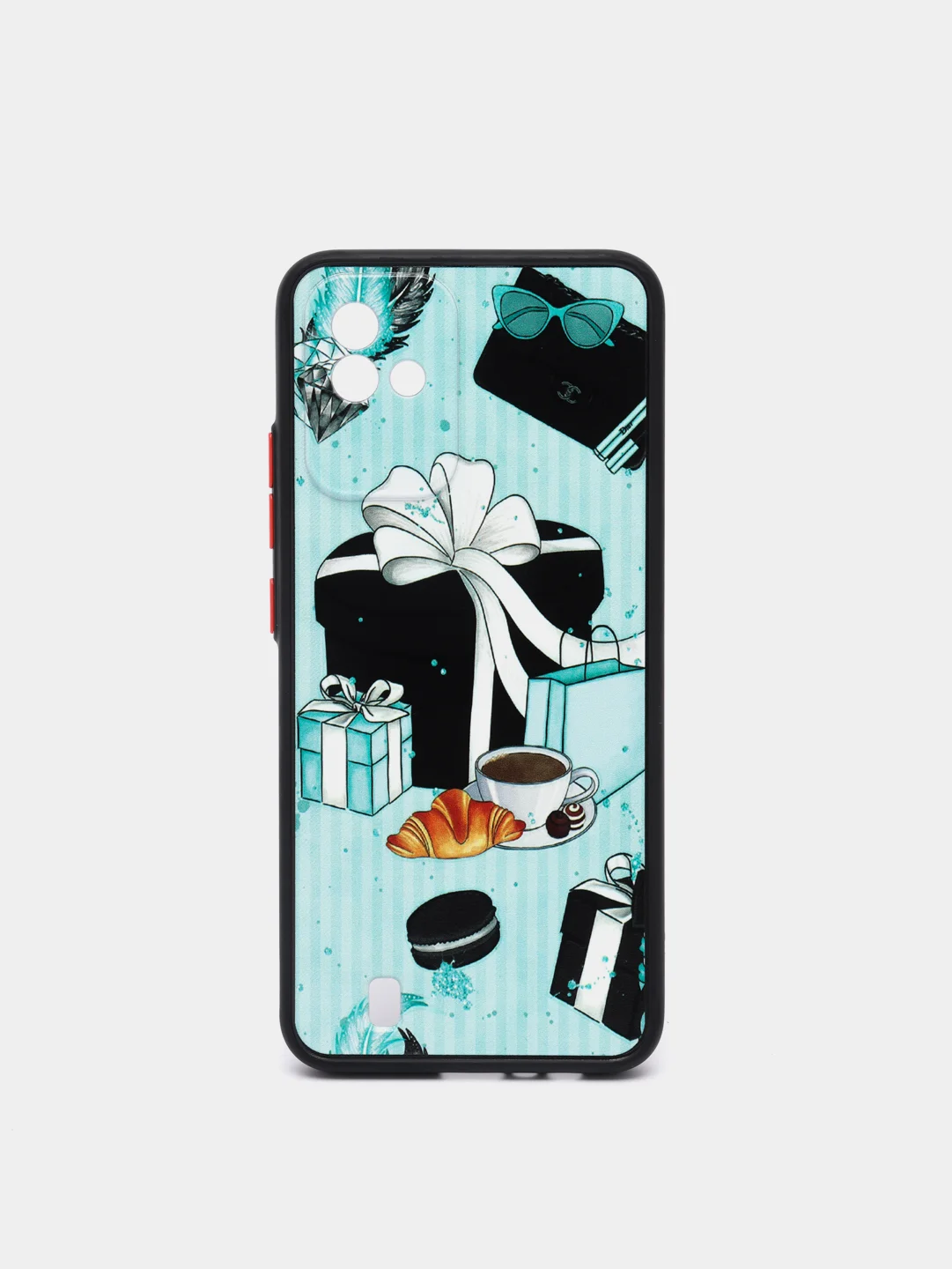 Бирюзовый чехол с рисунком на Realme C11 2021 и Realme C20 (Реалми С11 2021 и Реалми С20)