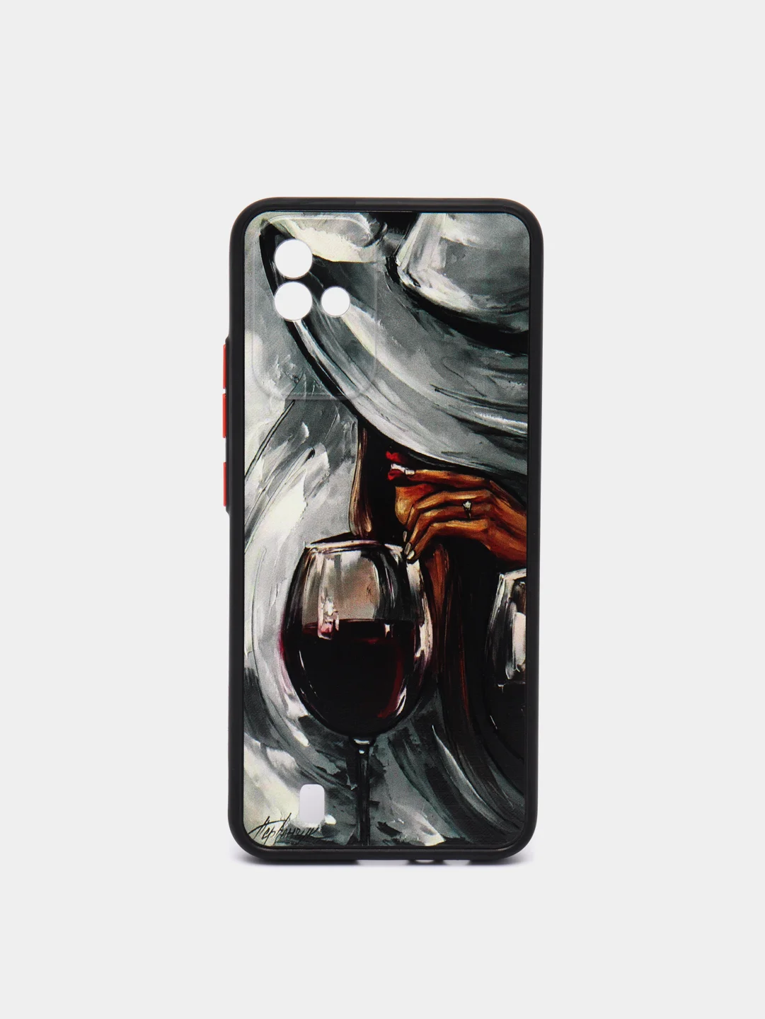 Бордовый чехол с рисунком на Realme C11 2021 и Realme C20 (Реалми С11 2021 и Реалми С20)