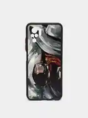 Бордовый чехол с рисунком на Poco M5s, Xiaomi Redmi Note 10 и Note 10S (Поко М5с и Редми Нот 10)