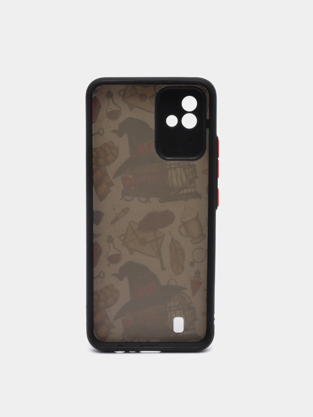 Тёмно-бордовый чехол с рисунком на Realme C11 2021 и Realme C20 (Реалми С11 2021 и Реалми С20)