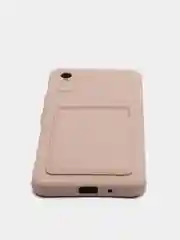 Бежевый чехол Xiaomi Redmi 9A, Сяоми Редми 9А, силиконовый, с карманом для карты