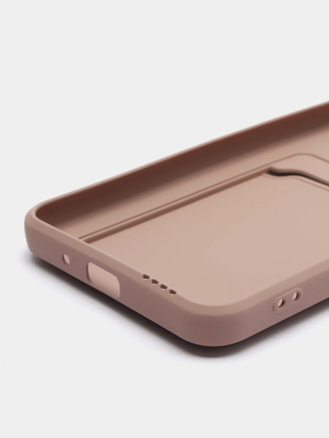 Бежевый чехол Xiaomi Redmi 9A, Сяоми Редми 9А, силиконовый, с карманом для карты