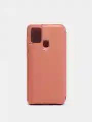 Коралловый чехол-книжка с прозрачным окном Samsung A21S, A32, A41