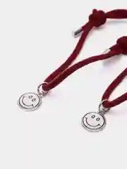 Бордовый парные браслеты-ремешки на магните для двоих "Friendship"