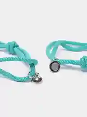 Бирюзовый парные браслеты-ремешки на магните для двоих "Friendship"