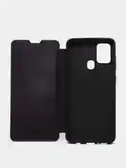 Хром чехол-книжка с прозрачным окном Samsung A21S, A32, A41