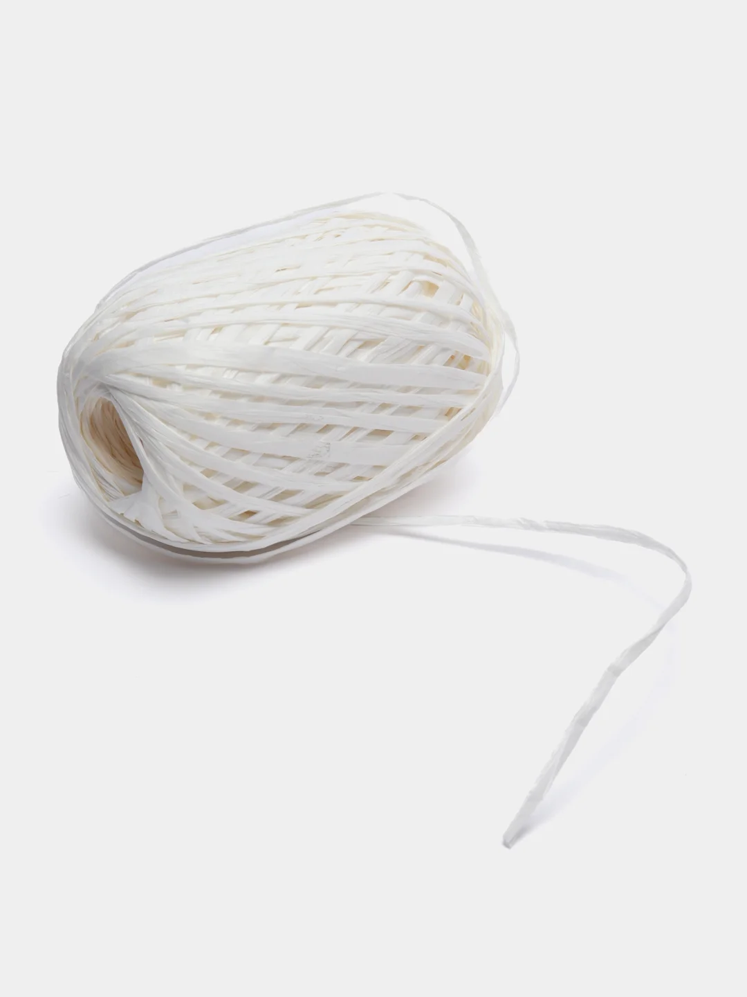 Белый пряжа для вязания Raffia / пряжа "Рафия" 4 мотка