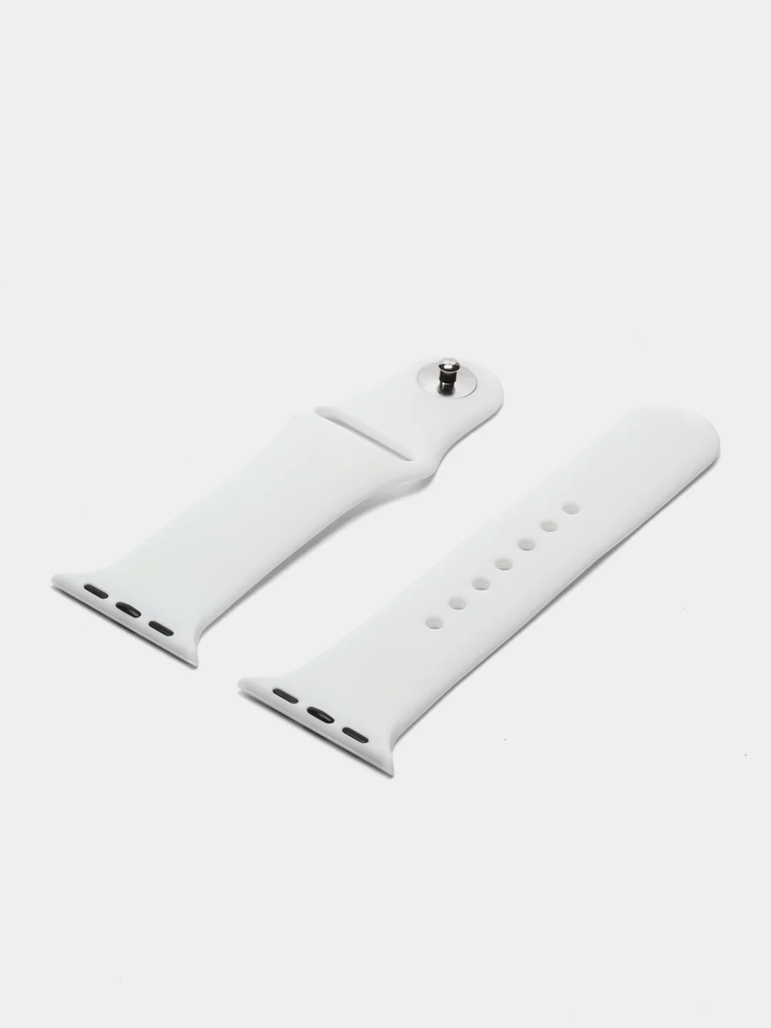 Белый силиконовый ремешок для Apple Watch 3, 4, 5, 6, SE , 7 на 38/42/40/44 (эпл вотч)