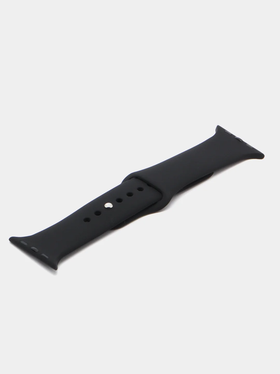 Черный силиконовый ремешок для Apple Watch 3, 4, 5, 6, SE , 7 на 38/42/40/44 (эпл вотч)