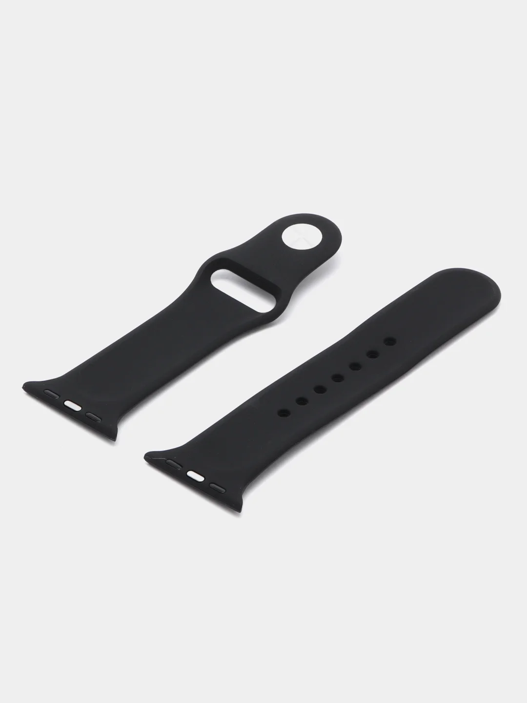 Черный силиконовый ремешок для Apple Watch 3, 4, 5, 6, SE , 7 на 38/42/40/44 (эпл вотч)