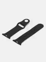 Черный силиконовый ремешок для Apple Watch 3, 4, 5, 6, SE , 7 на 38/42/40/44 (эпл вотч)