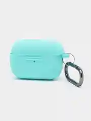 Бирюзовый силиконовый чехол для наушников AirPods Pro с карабином