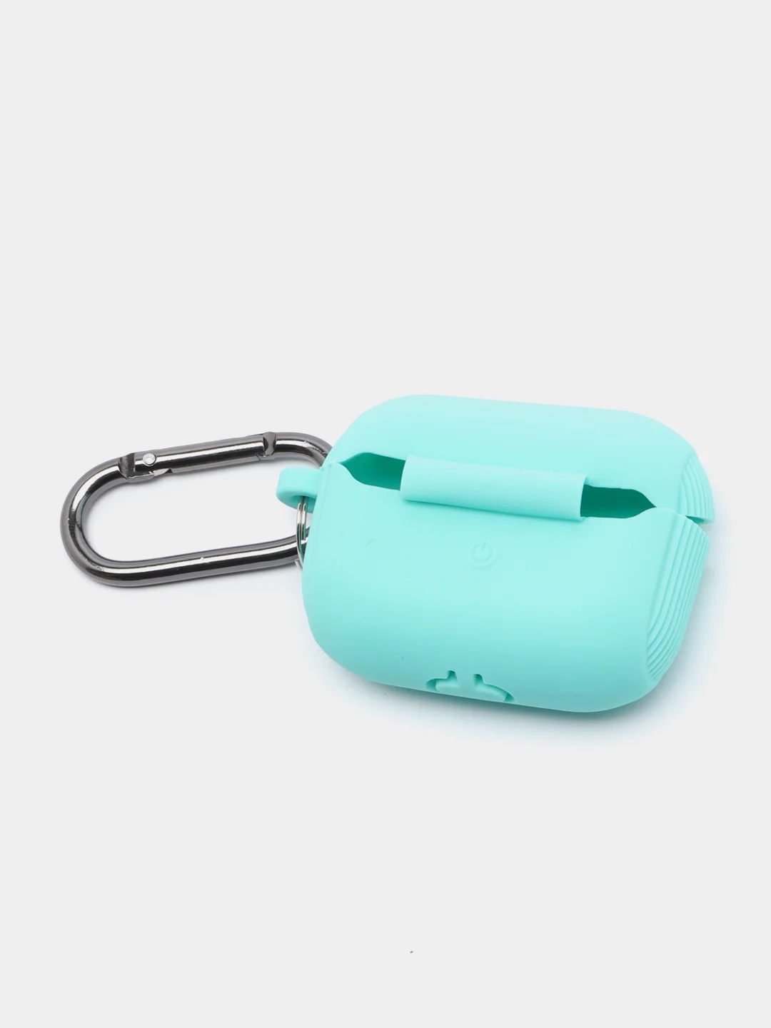 Бирюзовый силиконовый чехол для наушников AirPods Pro с карабином