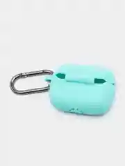 Бирюзовый силиконовый чехол для наушников AirPods Pro с карабином