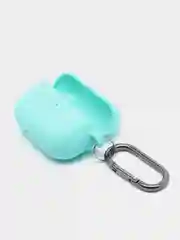 Бирюзовый силиконовый чехол для наушников AirPods Pro с карабином