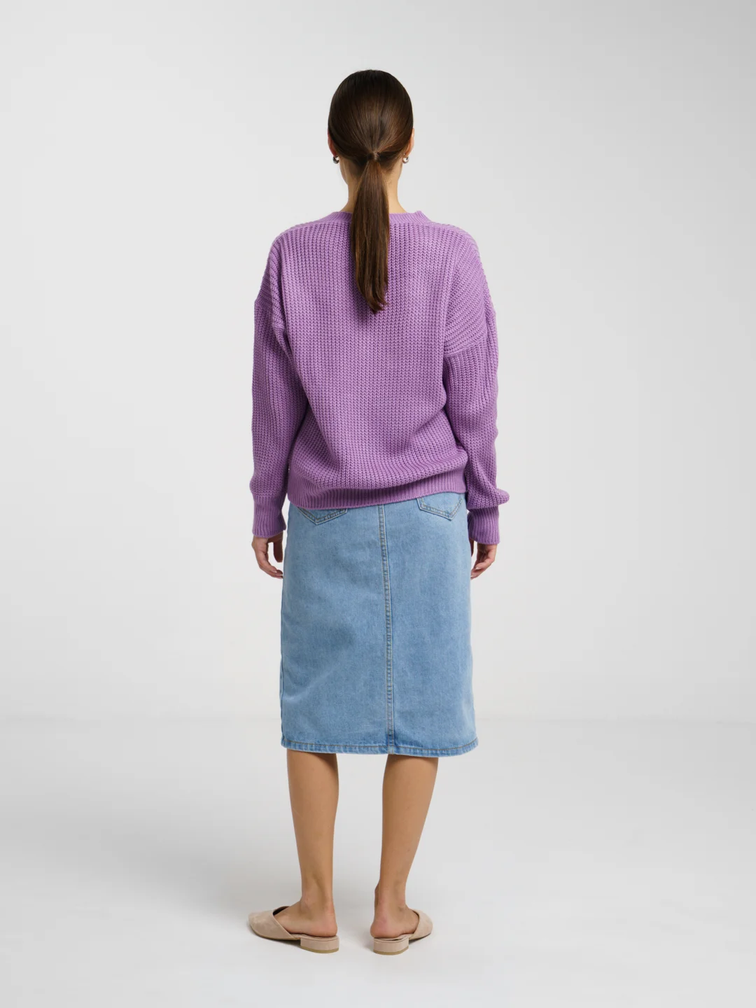 Сиреневый кардиган женский oversize