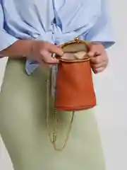 Коричневый сумка мини, через плечо
