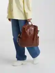 Коричневый чёрный рюкзак женский