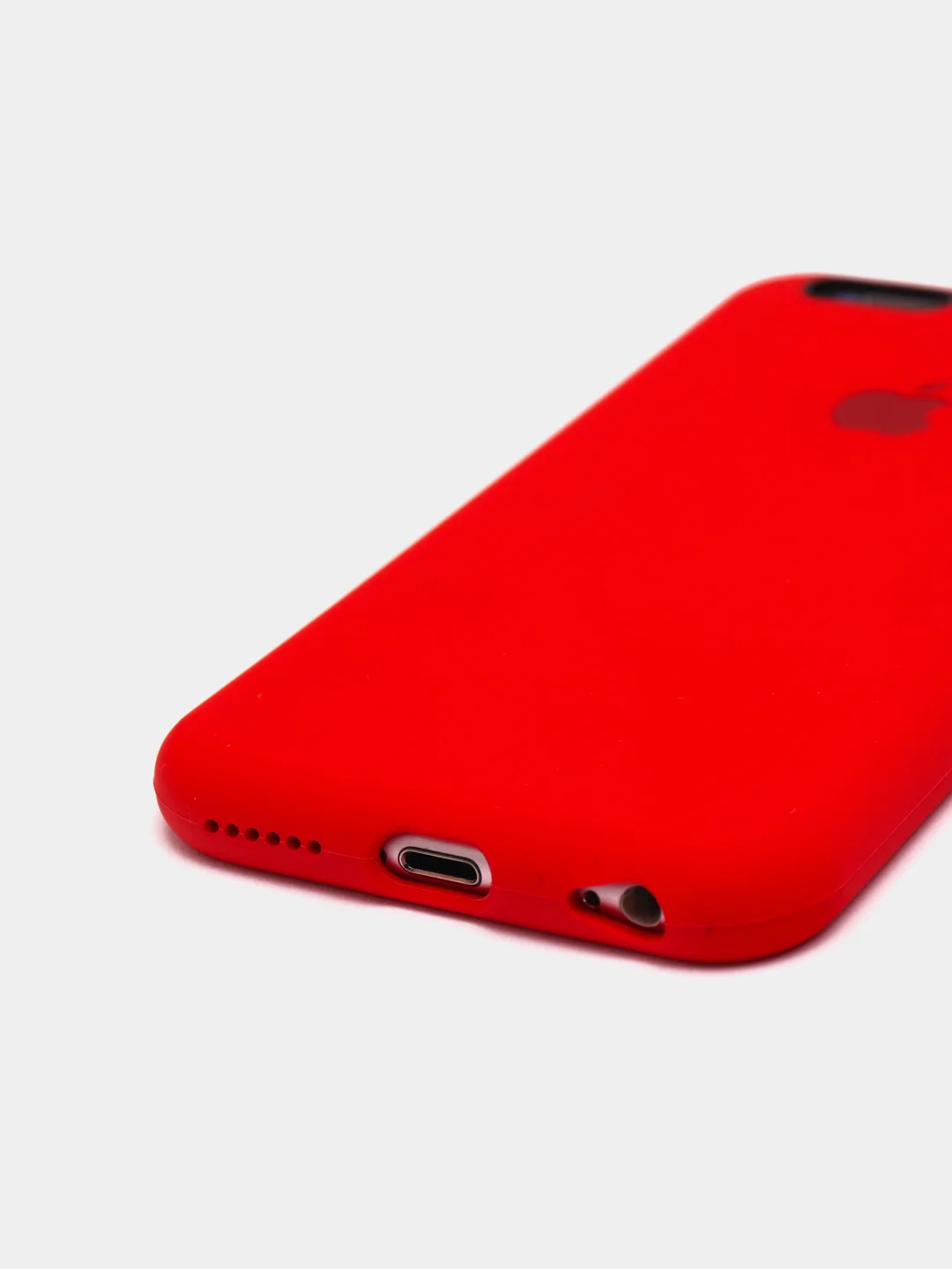 Белый cиликоновый кейс для iPhone 6, 6s, низ закрыт