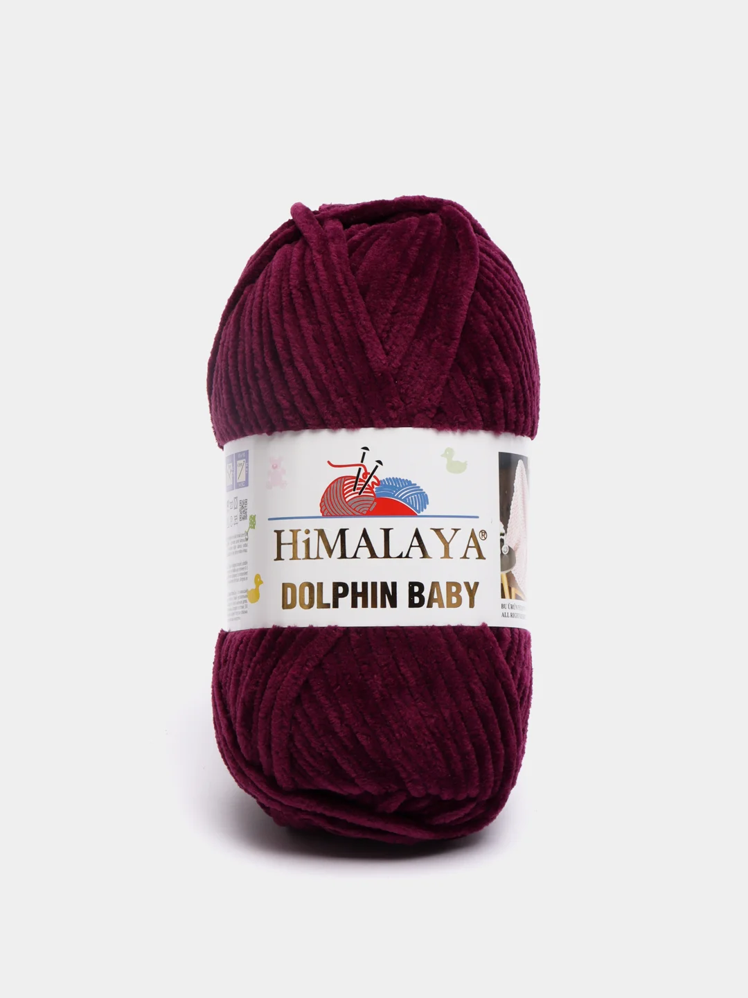 Тёмно-бордовый пряжа плюшевая Himalaya Dolphin Baby, полиэстер, 100 г, 120 м