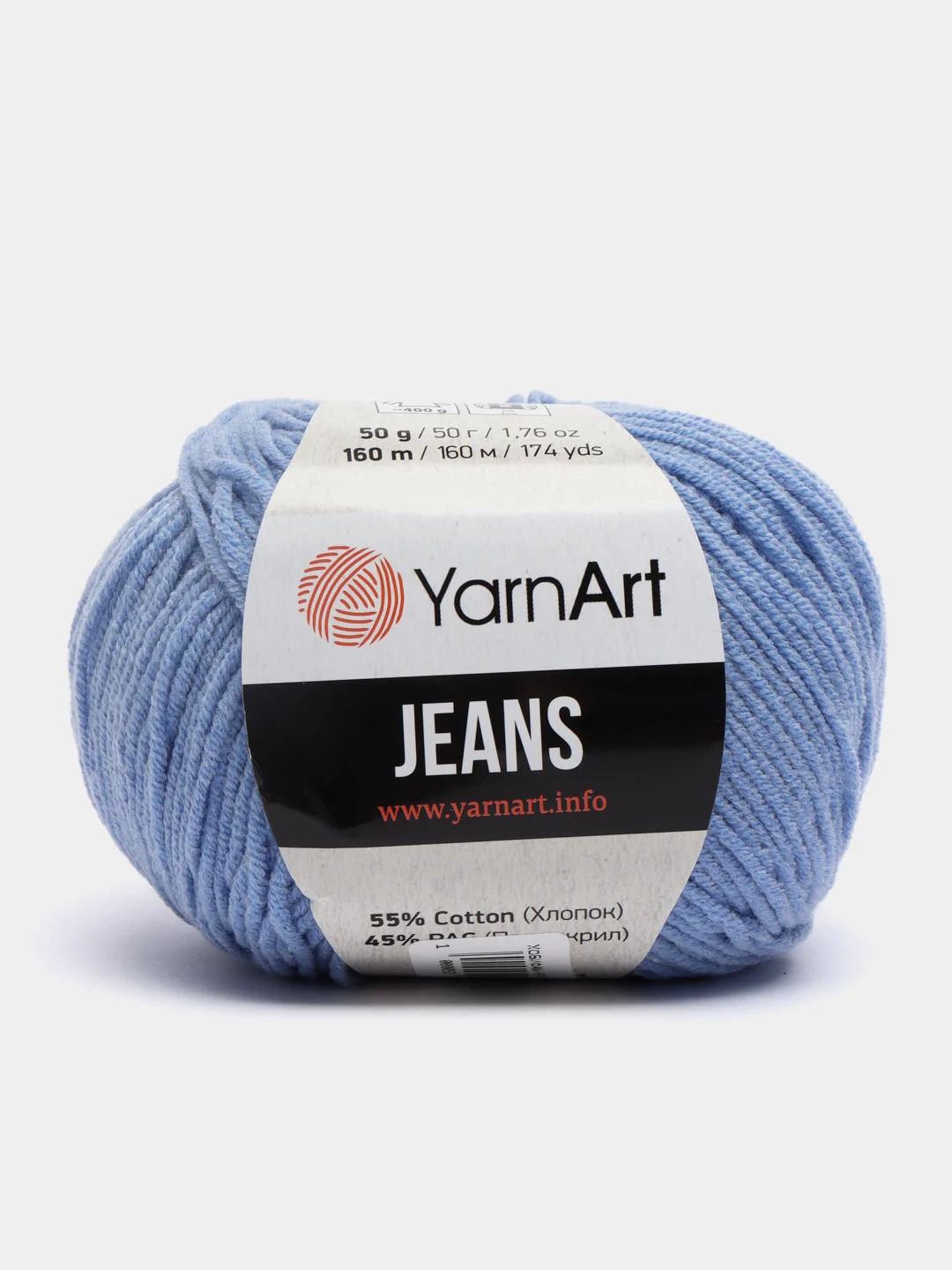 Прозрачный пряжа YarnArt Jeans, 50 г, 160 м