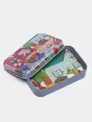 Красный пазлы в металлической коробке, 10 видов
