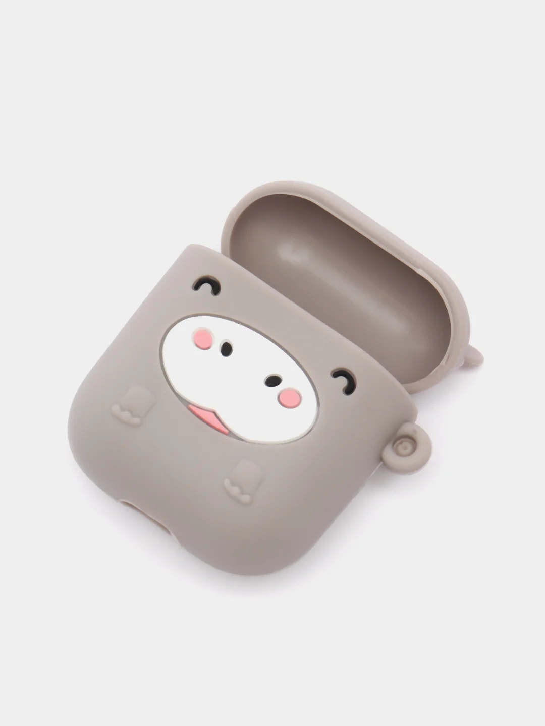Светло-бежевый чехол для беспроводных наушников Apple AirPods 1 / 2, силиконовый