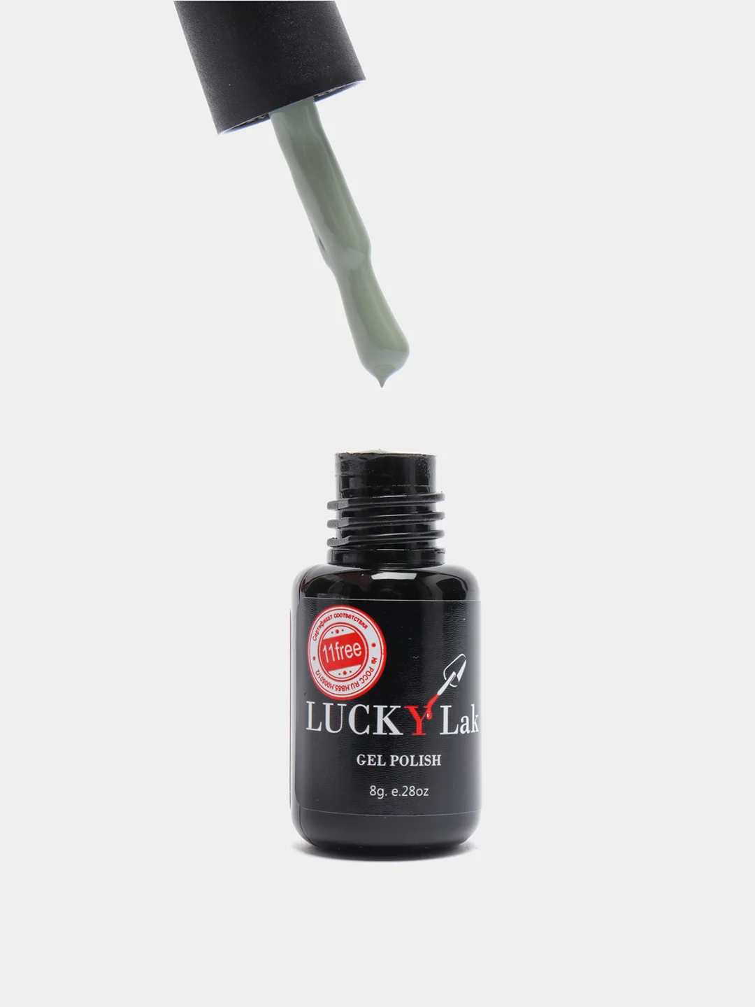Гель лак для ногтей, гель-лак LuckyLak FL №107 8g серый для маникюра и педикюра