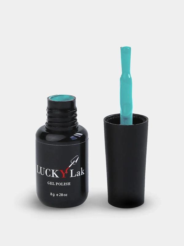Гель лак для ногтей LuckyLak FL №014, 8g яркий голубой лак для маникюра и педикюра